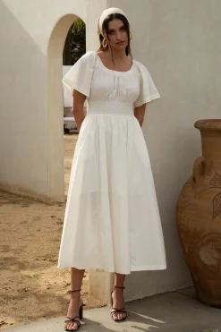 Andrea Poplin Midi Dress