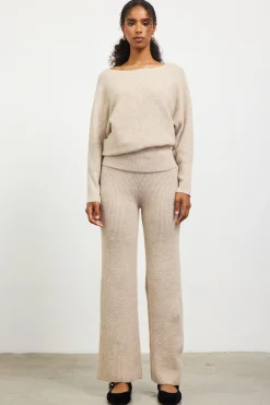Boatneck Ribbed Knit Sweater