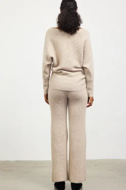 Boatneck Ribbed Knit Sweater