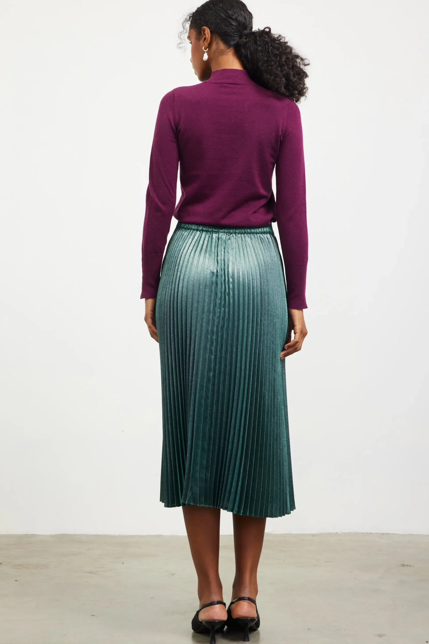 Button Detail Mock Neck Sweater