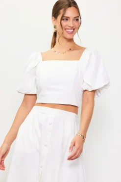 Cinch-Back Square Neck Top