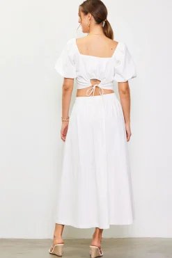 Cinch-Back Square Neck Top