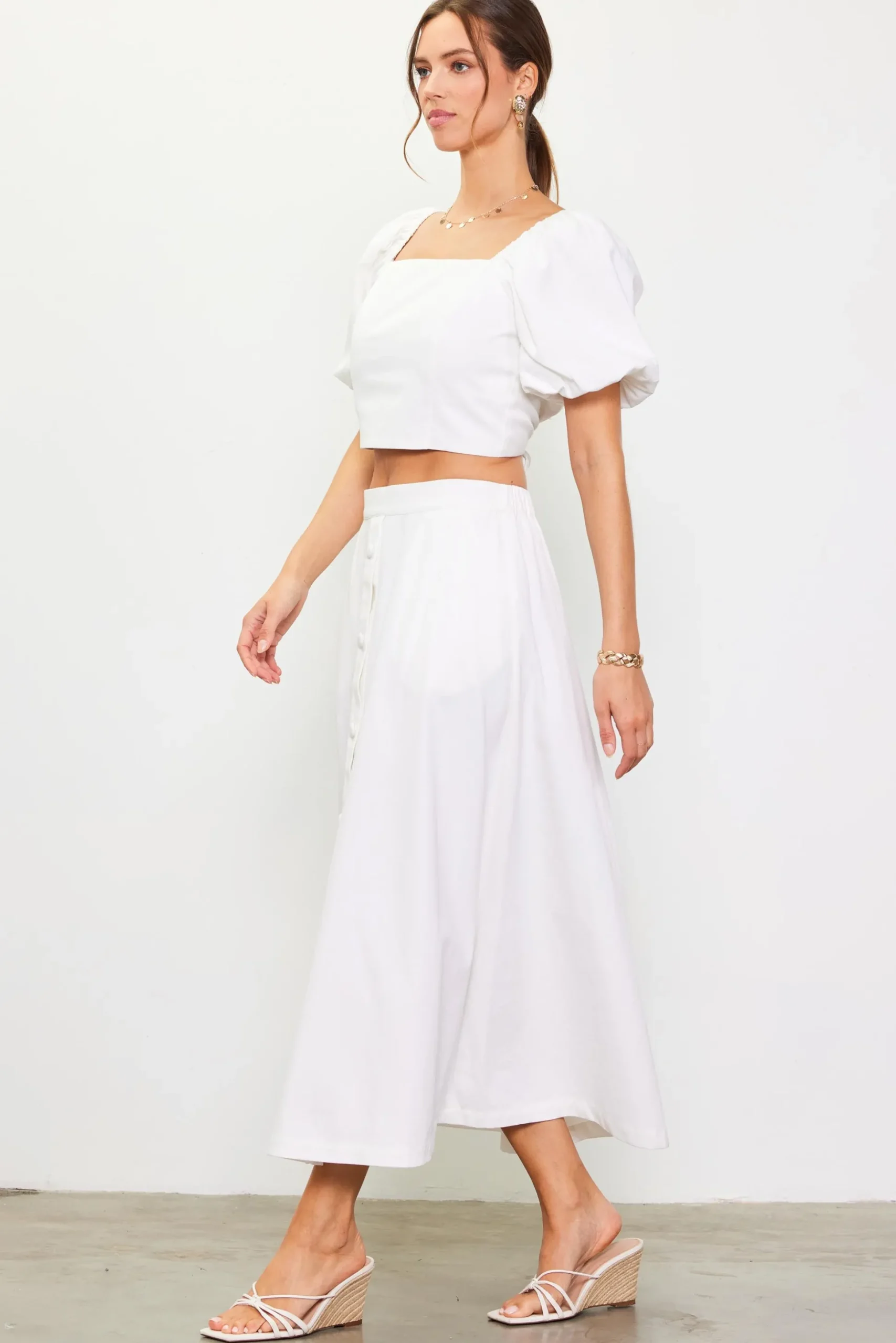 Cinch-Back Square Neck Top