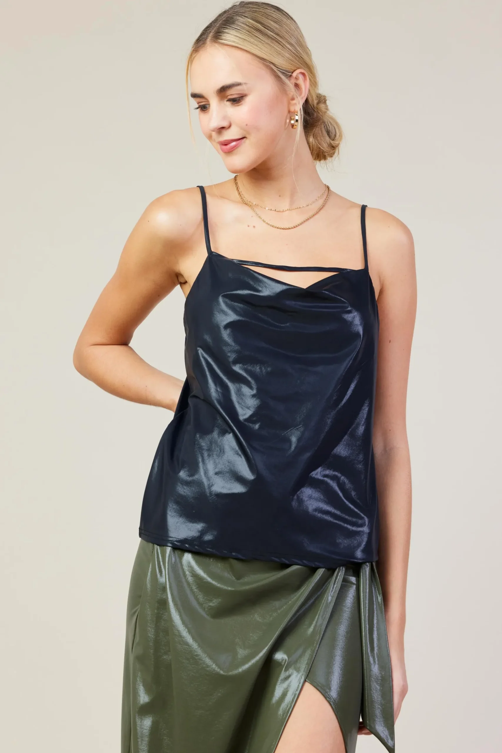 Cowl Neck Tank Top