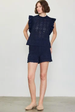 Crochet Flutter Sleeve Top