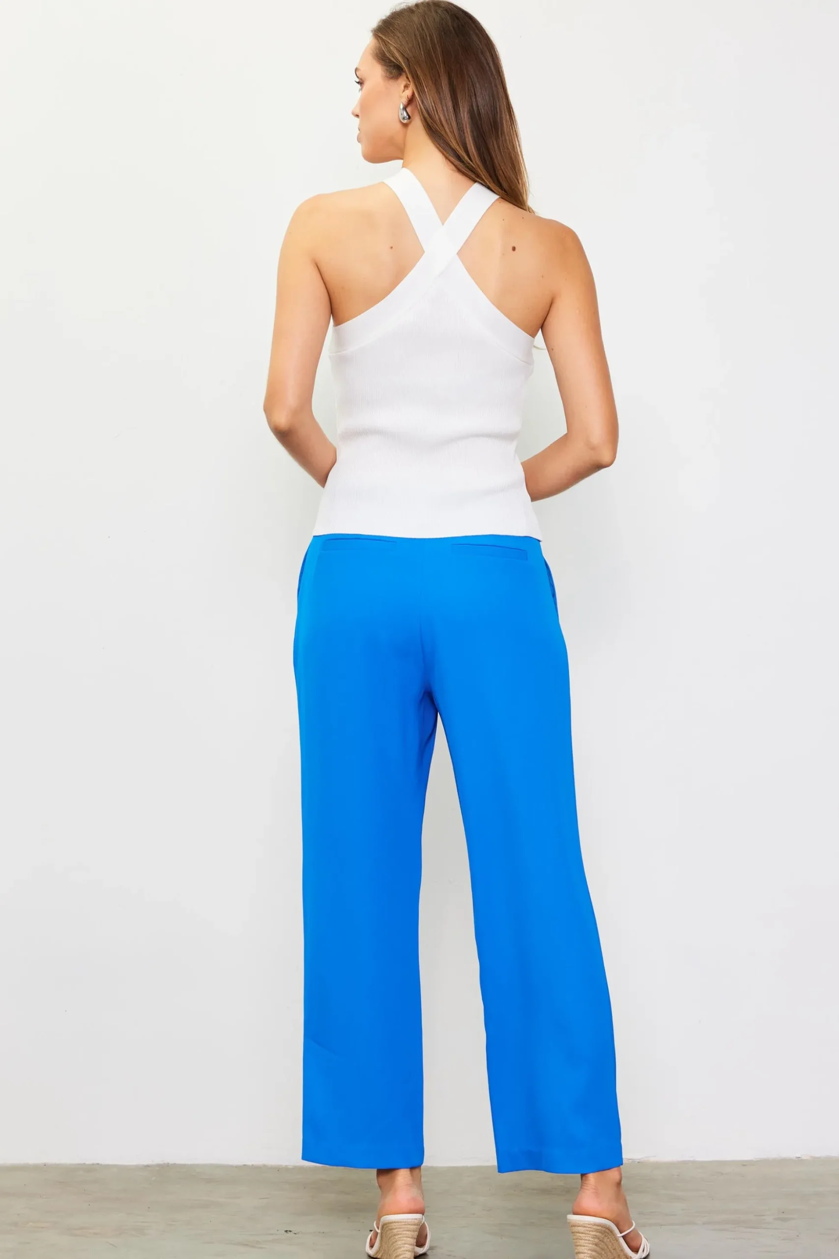 Detachable Rosette Knit Halter Top