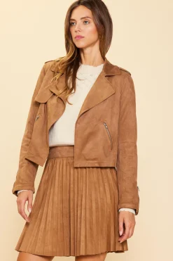 Faux Suede Moto Jacket