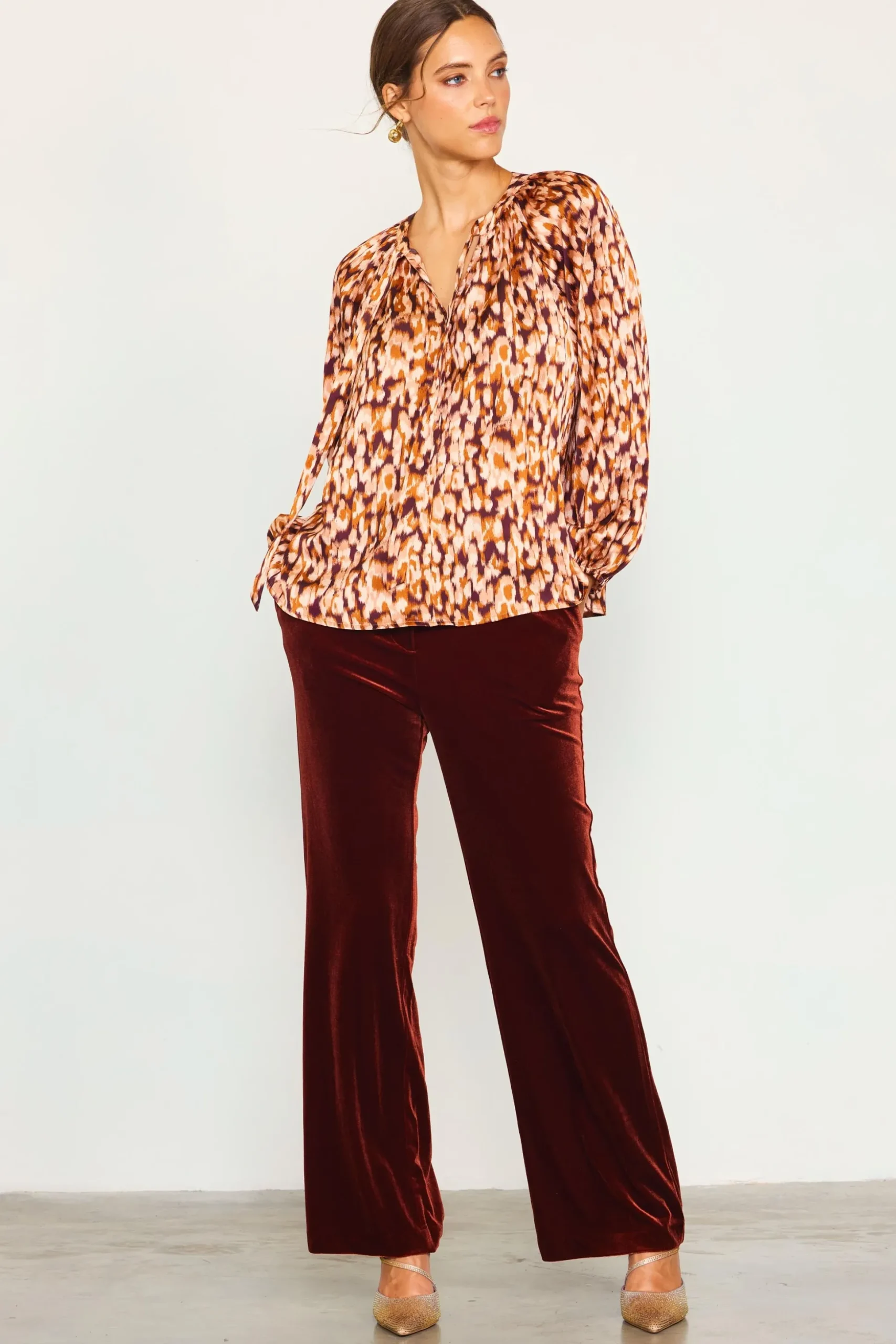 Leopard Print Longsleeve Blouse