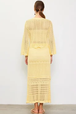 Open Knit Midi Skirt