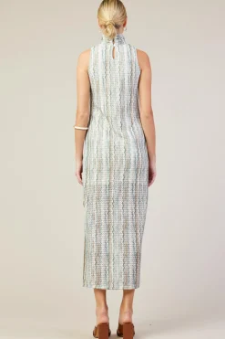 Printed Crochet Sleeveless Dress