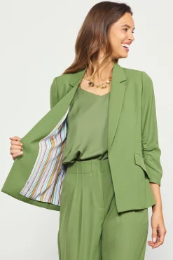 Recycled Shirred Sleeve Blazer