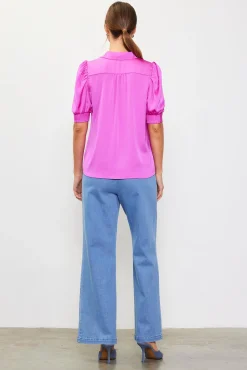 Recycled Shirred Sleeve Blouse