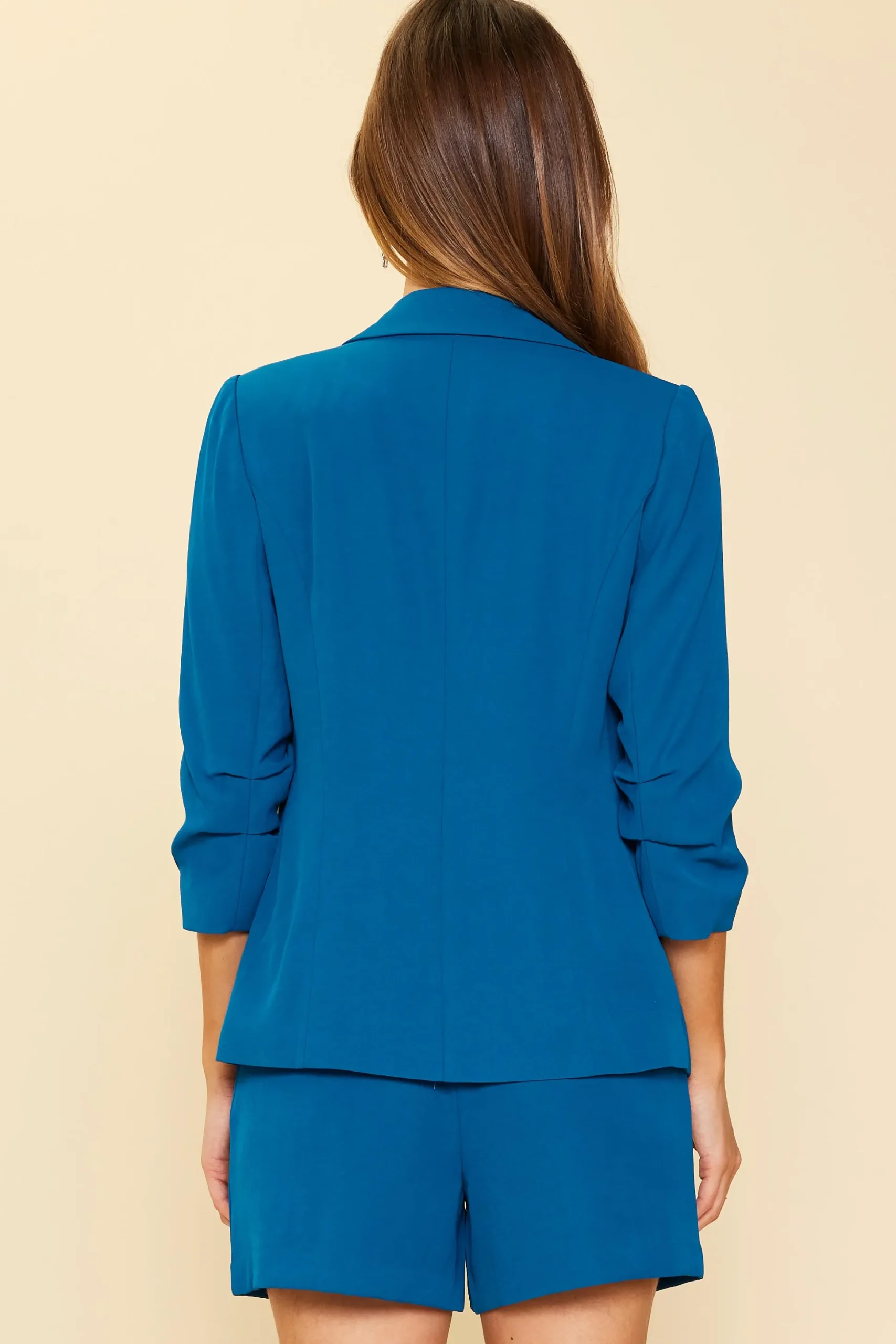 Recycled Shirred Sleeve Blazer