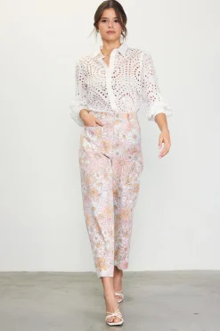 Retro Floral Wide Leg Pants