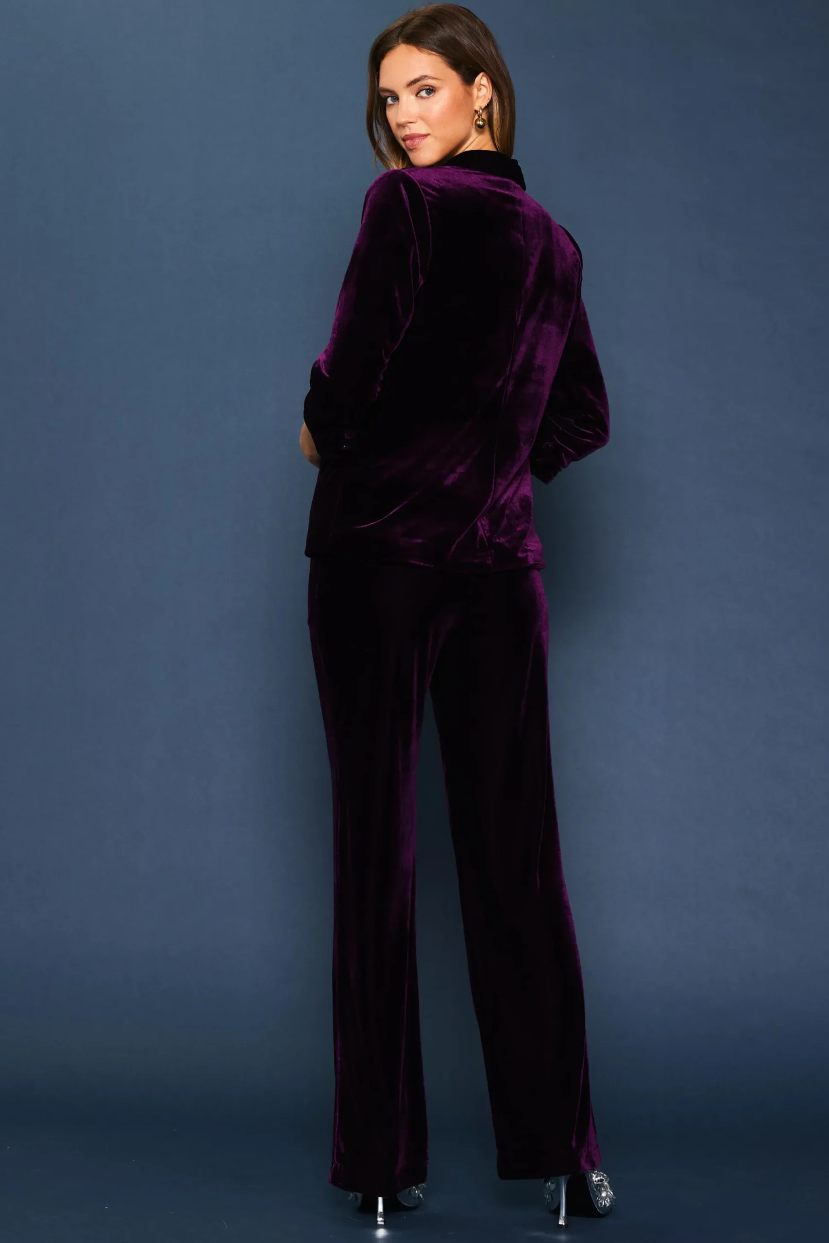 Ruched Velvet Blazer