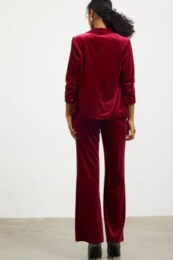 Ruched Velvet Blazer