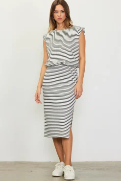 Striped Midi Skirt