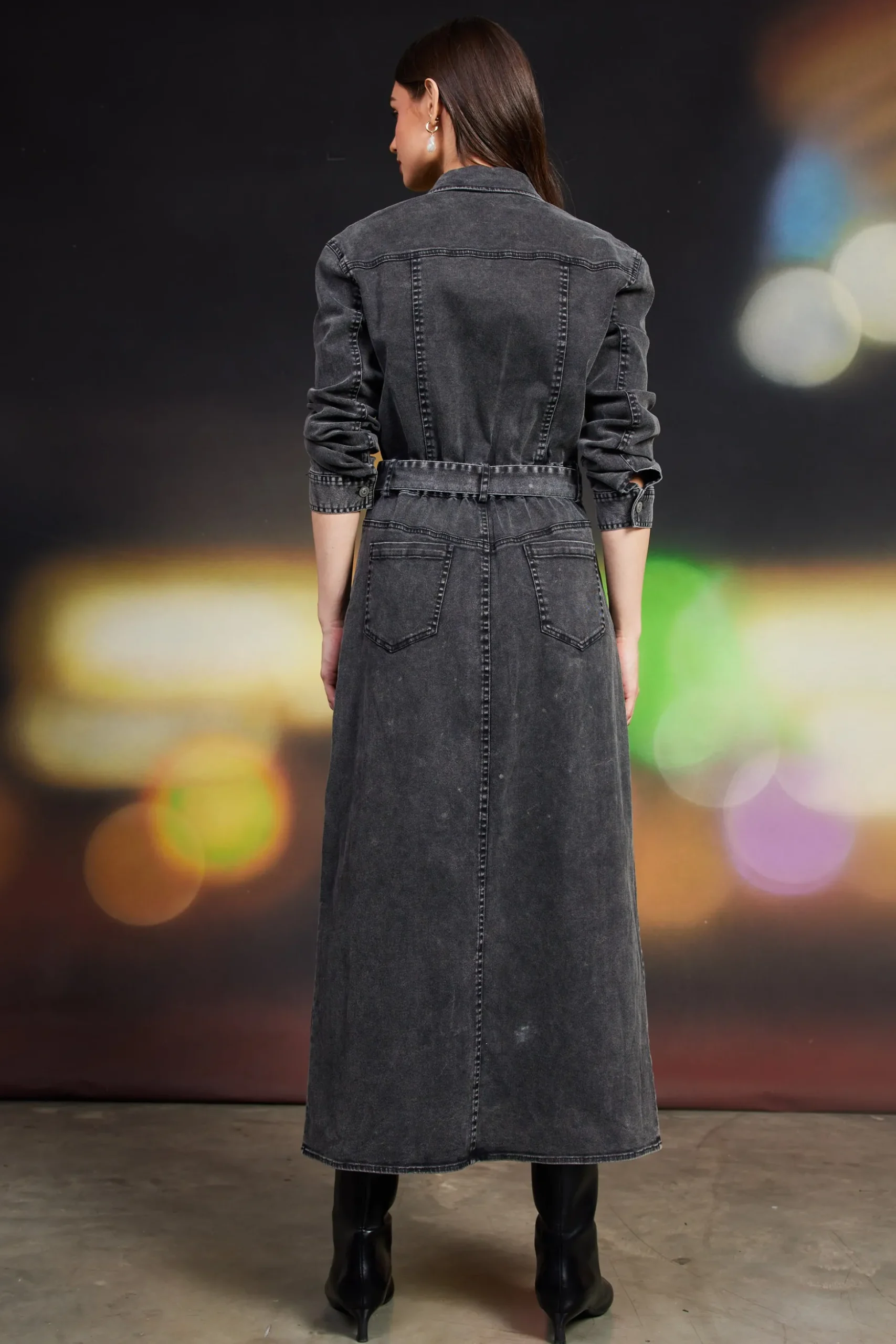 Utilitarian Detail Midi Dress
