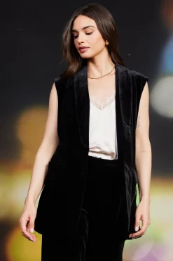 Velvet Vest with Self Tie