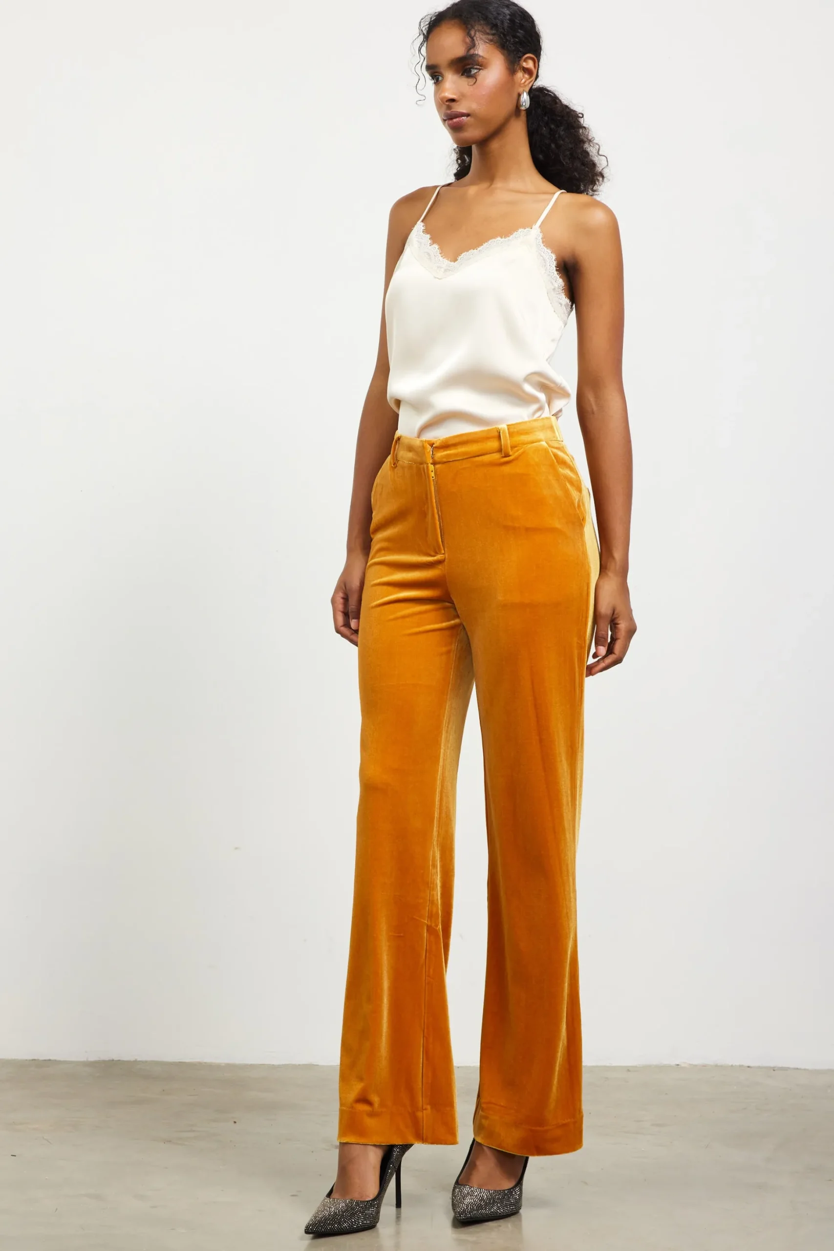 Velvet Wide Leg Pants